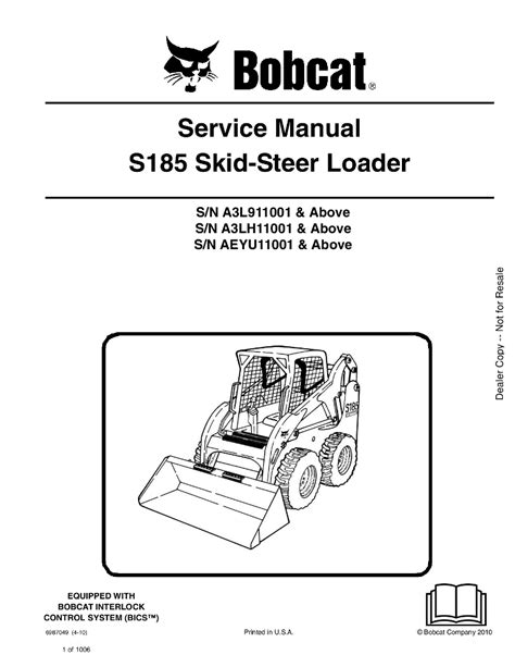 bobcat skid steer s185 service manual|bobcat s185 price.